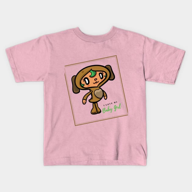 Baby Girl Cartoon Kids T-Shirt by momo1978